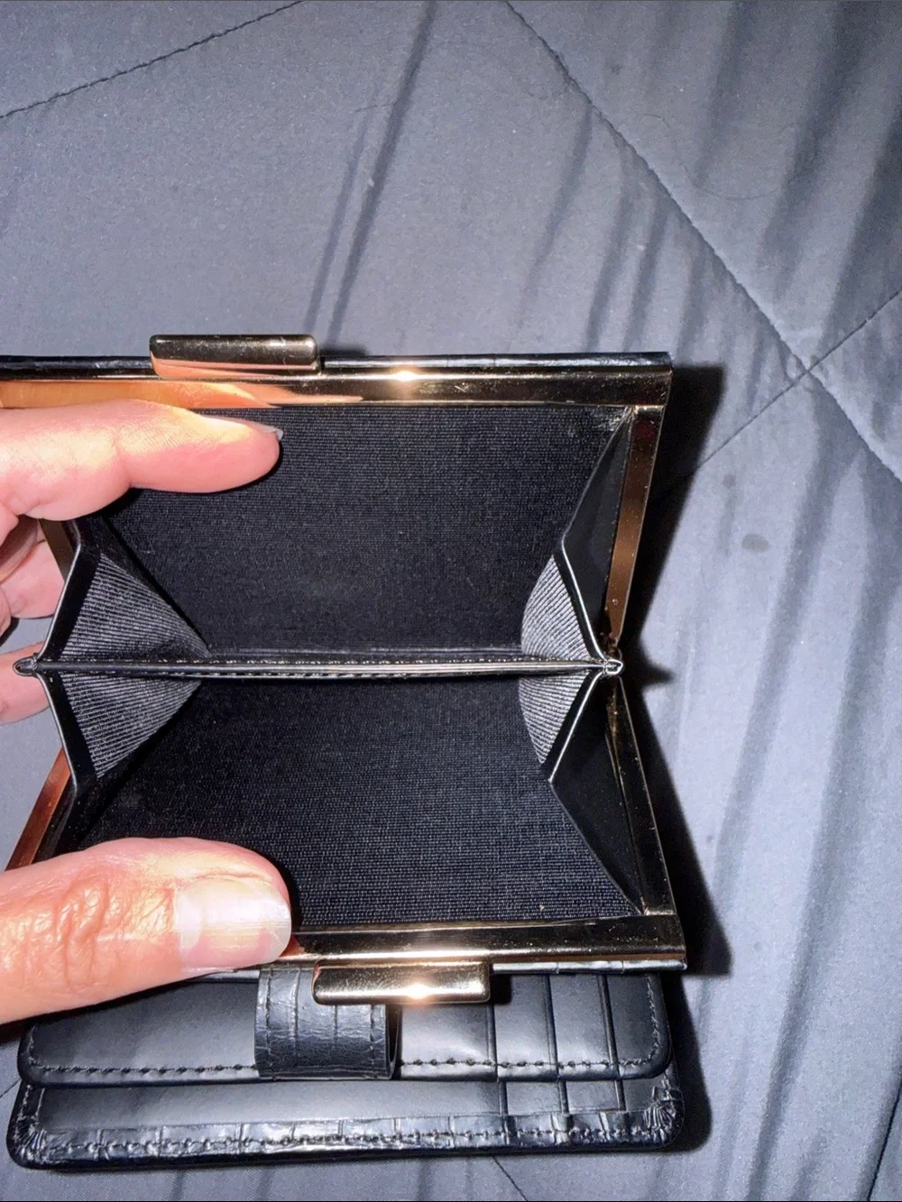 Givenchy Black Logo Canvas Wallet with Gold Accent